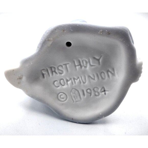 First Holy Communion Praying Boy Vintage Religious Dated 1984 Porcelain 4 Inch - Picture 3 of 10